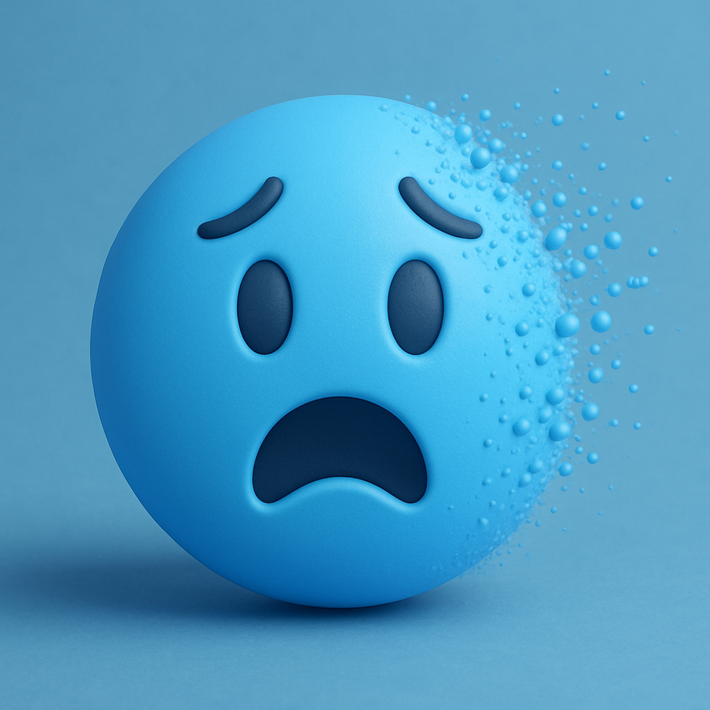 The Disappearing Blue Emoji: A Soft Symbol of Fading Feelings