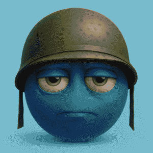 Thousand-Yard Stare Blue Emoji