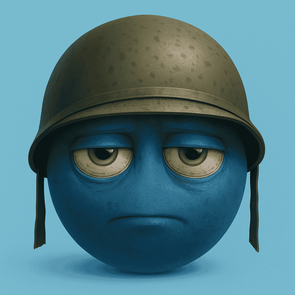 Thousand-Yard Stare Blue Emoji