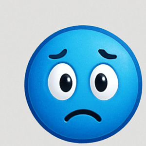 Upset blue emoji