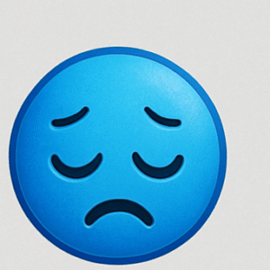 Sad blue emoji