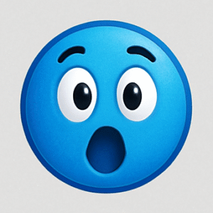Shocked blue emoji