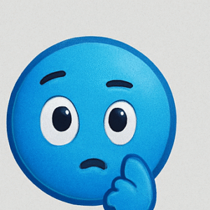 Thinking Emoji in Blue colour